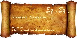 Szombat Szabina névjegykártya